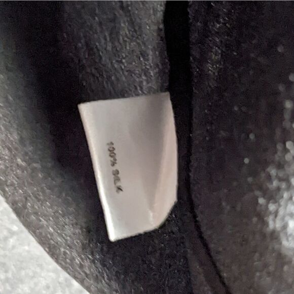 Tucker Long Sleeve Polo Blouse Black in Crepe de Chine Silk Top - Picture 5 of 7